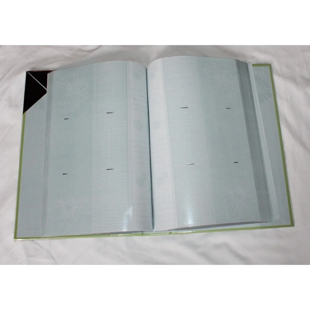 Vintage Pocket Photo Album 300 (4 x 6) Pictures w Writing Area Floral Green NEW